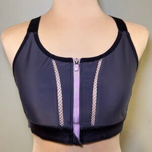 Fabletics Purple & Pink Zipper Front Sports Bra Size‎ Medium